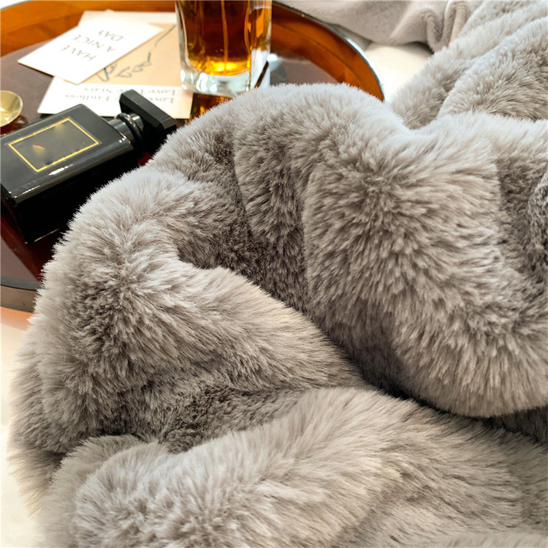 Faux Rabbit Fur Winter Blanket