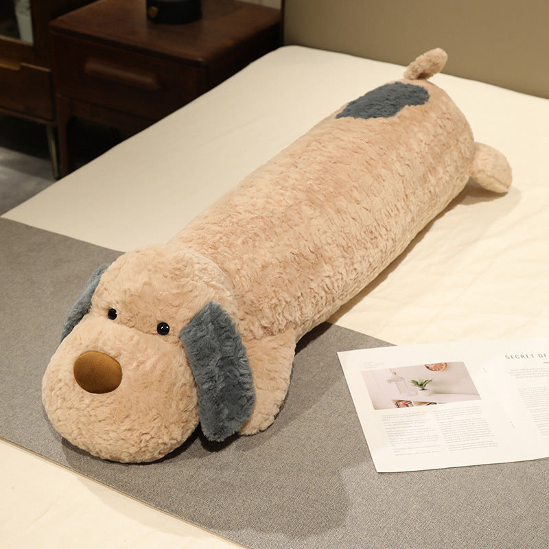 Long dog body pillow - Light Brown & Gray