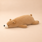Brown Sleepy Polar Bear Plush Body Pillow full view