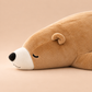 Brown Sleepy Polar Bear Plush Body Pillow face detail