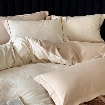 Yarn-Dyed Jacquard Brushed Cotton Bedding Set - White Tea Mist - image 1