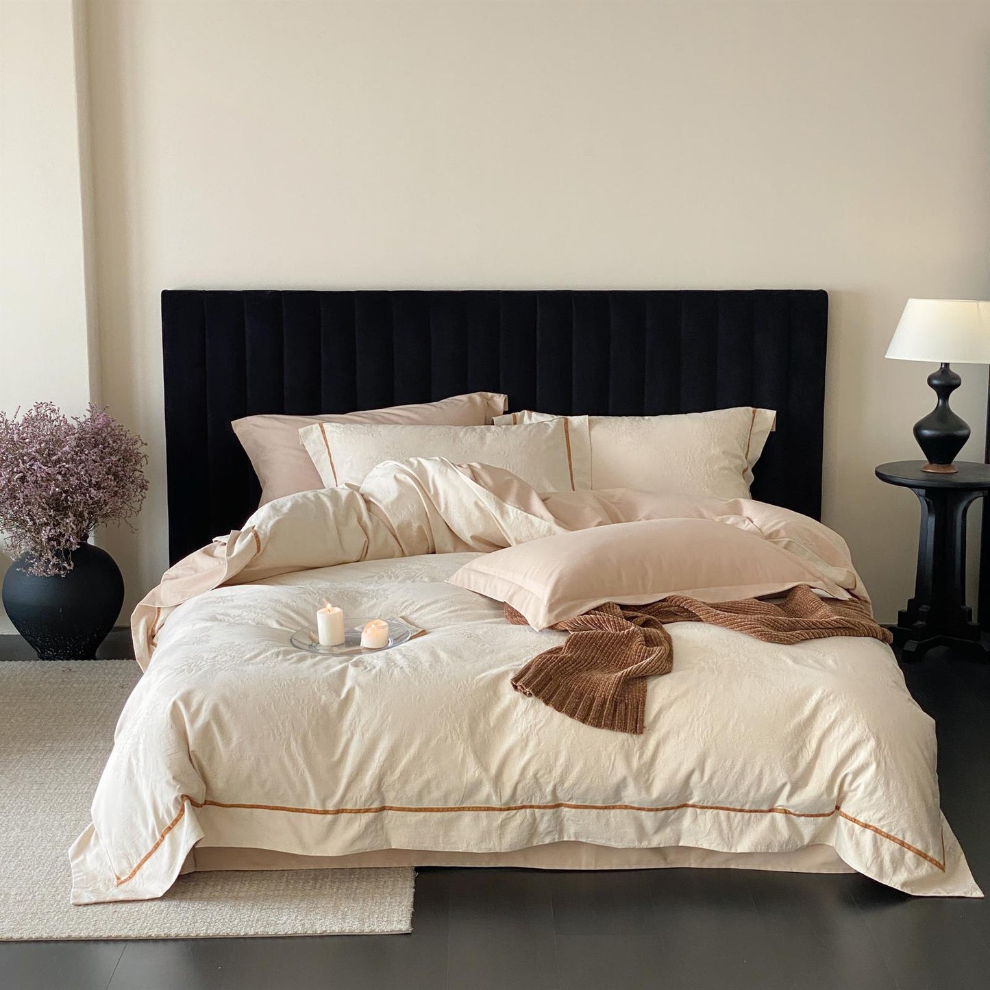 Yarn-Dyed Jacquard Brushed Cotton Bedding Set - White Tea Mist - image 2