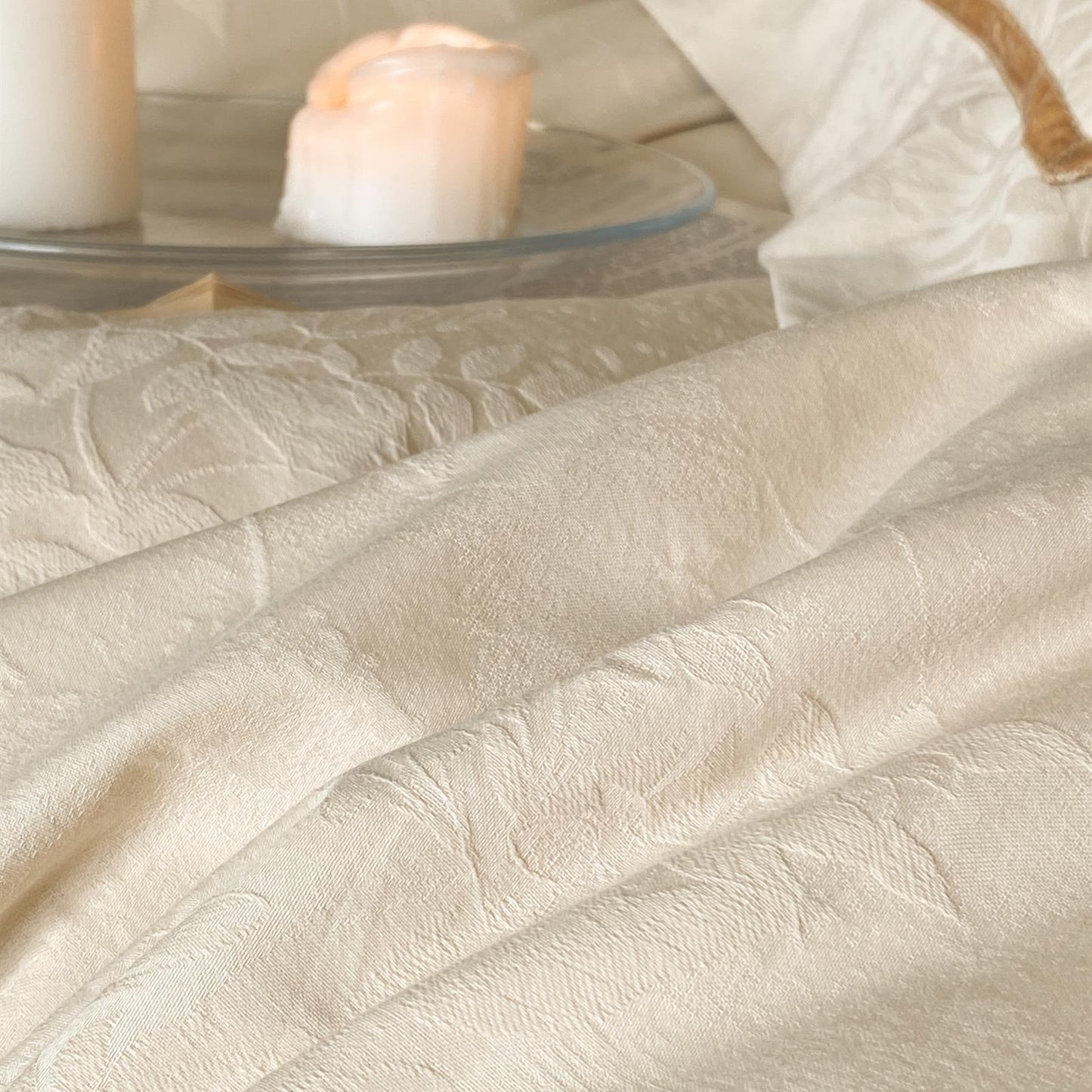 Yarn-Dyed Jacquard Brushed Cotton Bedding Set - White Tea Mist - image 5