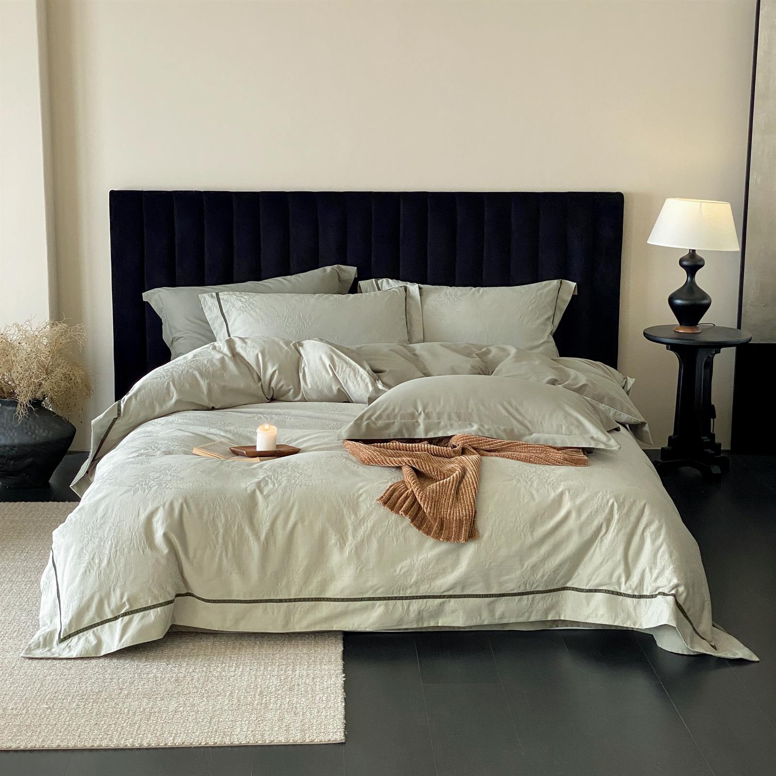 Yarn-Dyed Jacquard Brushed Cotton Bedding Set - Sage Haze - image 2