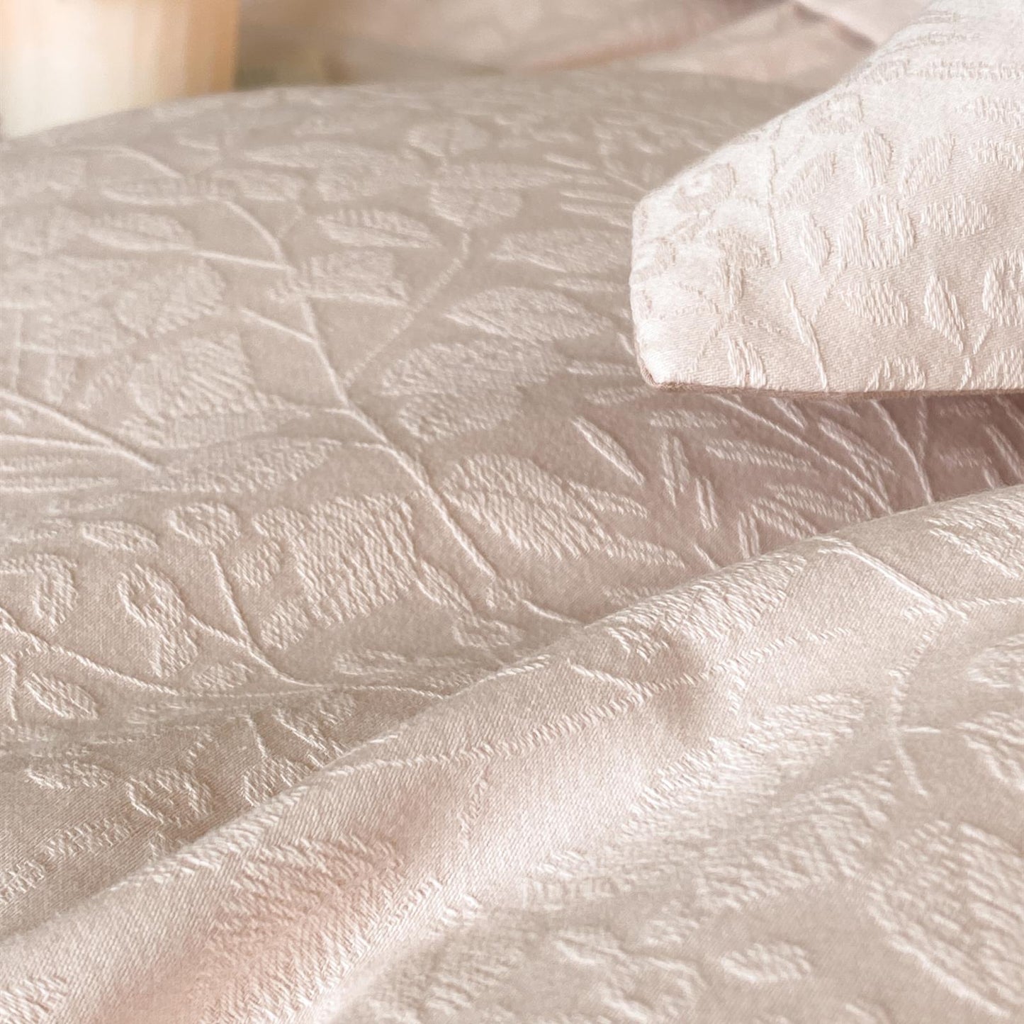 Yarn-Dyed Jacquard Brushed Cotton Bedding Set - Blush Mauve - image 5