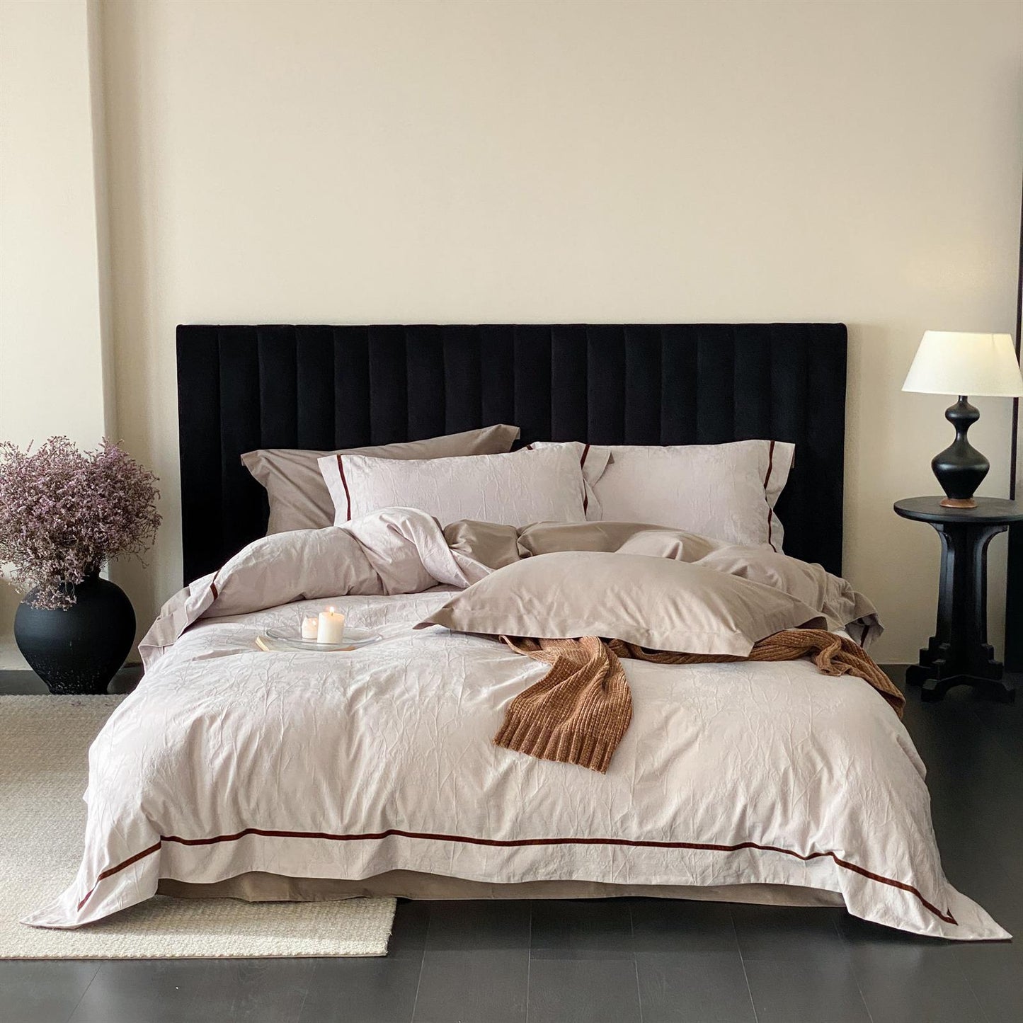 Yarn-Dyed Jacquard Brushed Cotton Bedding Set - Cedarwood Haze - image 2