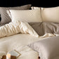 Yarn-Dyed Jacquard Brushed Cotton Bedding Set - Sandalwood Ivory - image 1