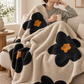 Cozy Bloom Plush Blanket in Beige for cozy lounging