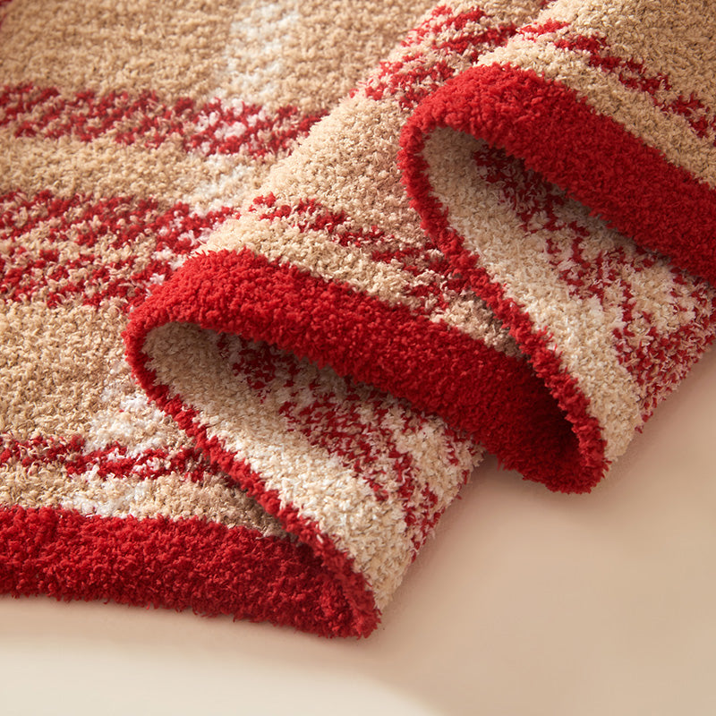 Chroma Plush Velvet Blanket - Cottage Red - 4