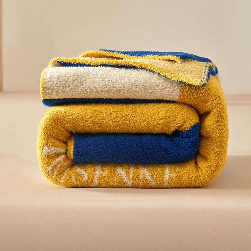 Solen Story Plush Velvet Blanket - Honey Check - 5