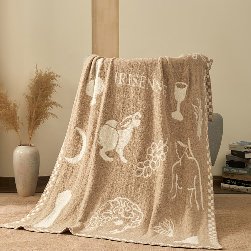 Solen Story Plush Velvet Blanket - Oatmeal Fable - 1
