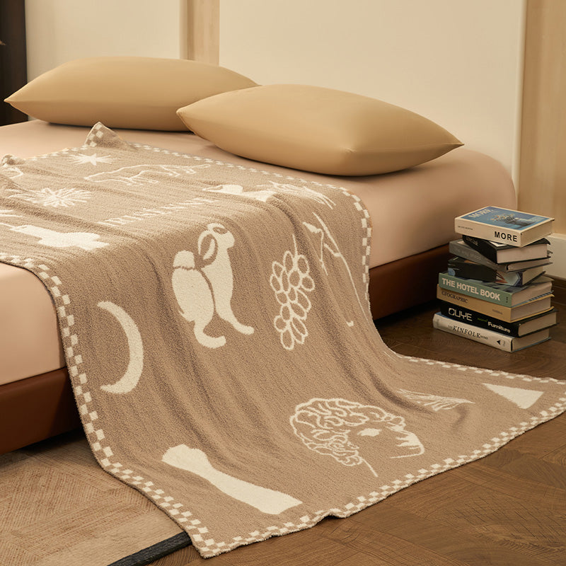 Solen Story Plush Velvet Blanket - Oatmeal Fable - 3