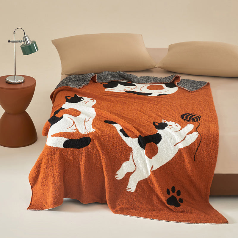 Solen Story Plush Velvet Blanket - Sienna Purr - 2