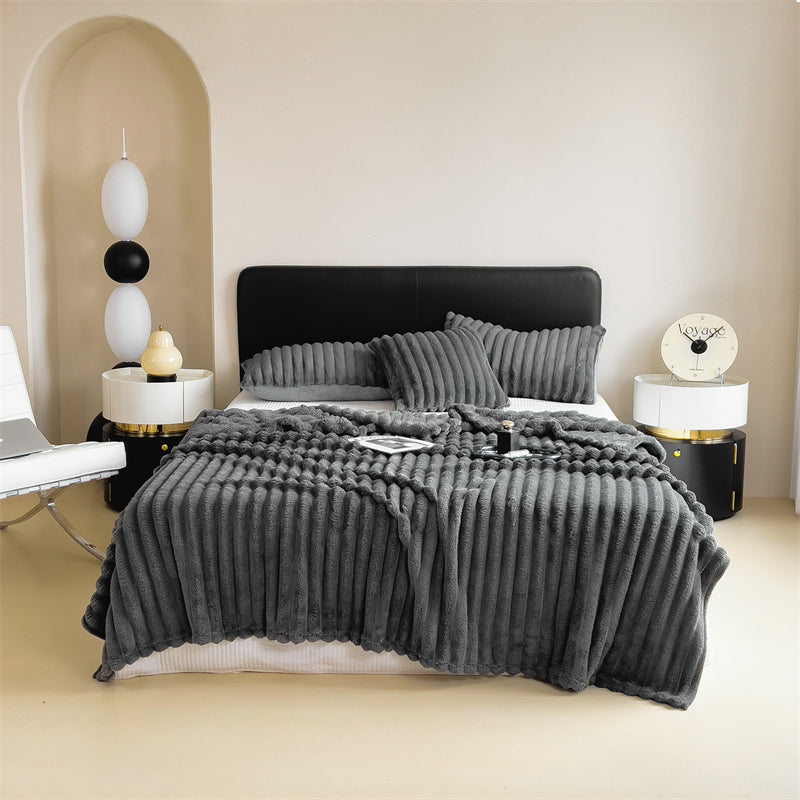 Striped Velvet Blanket
