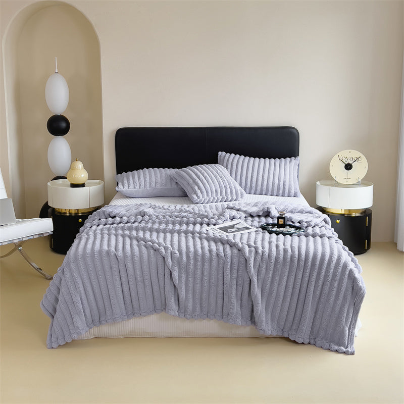 Striped Velvet Blanket