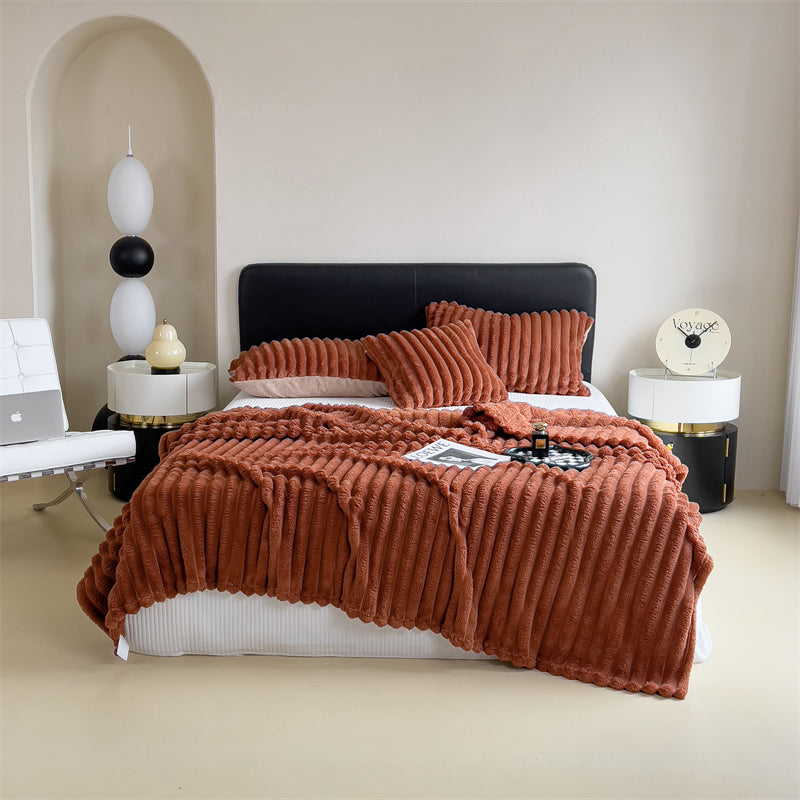 Striped Velvet Blanket