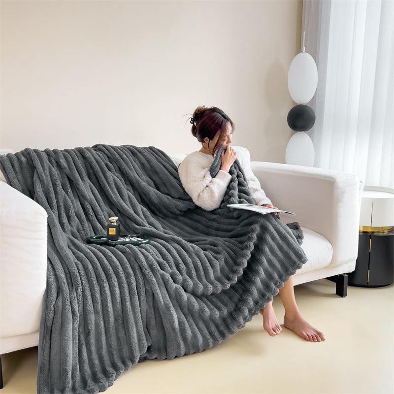 Striped Velvet Blanket