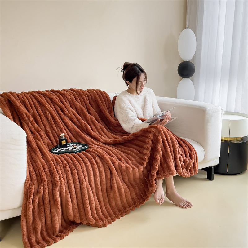 Striped Velvet Blanket