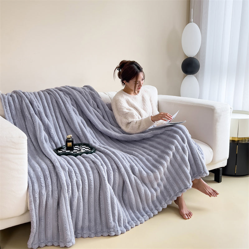 Striped Velvet Blanket