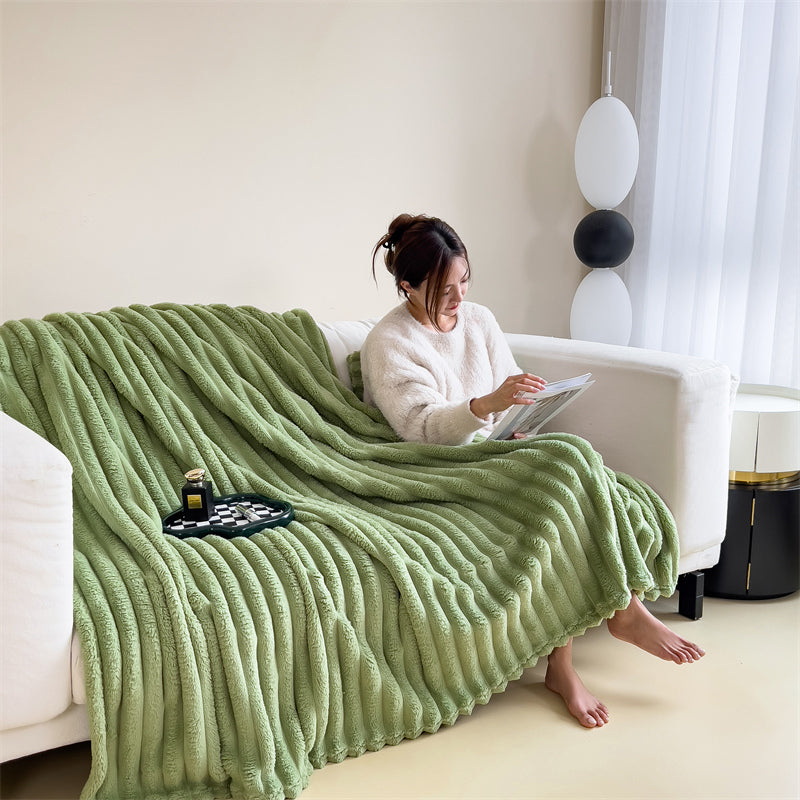Striped Velvet Blanket