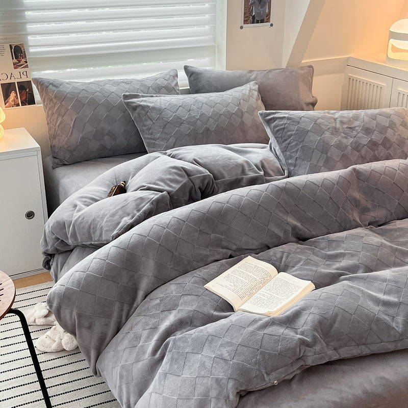 Embossed Milk Velvet Bedding Set