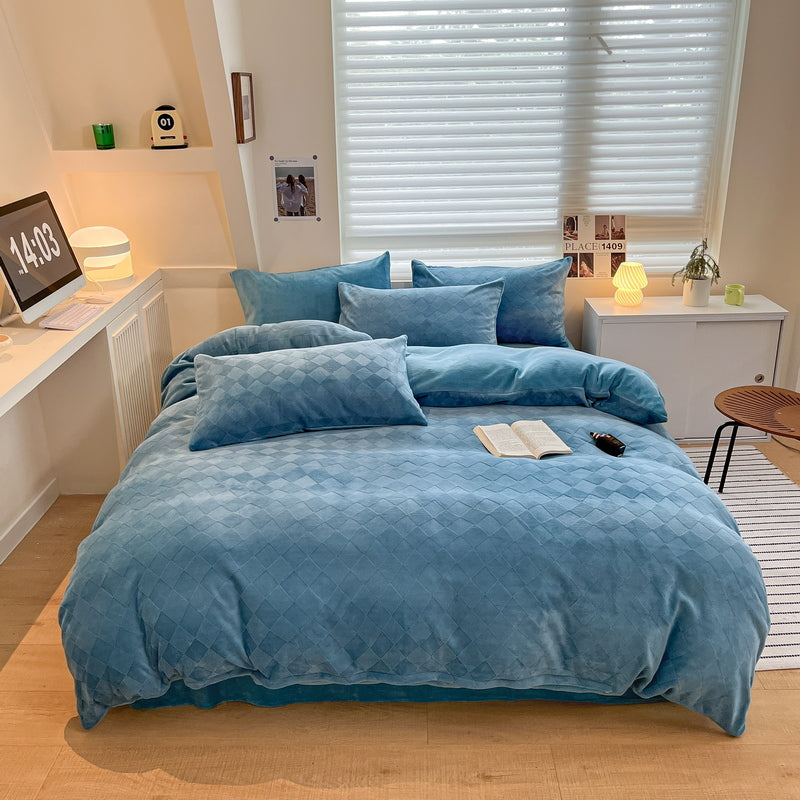 Embossed Milk Velvet Bedding Set