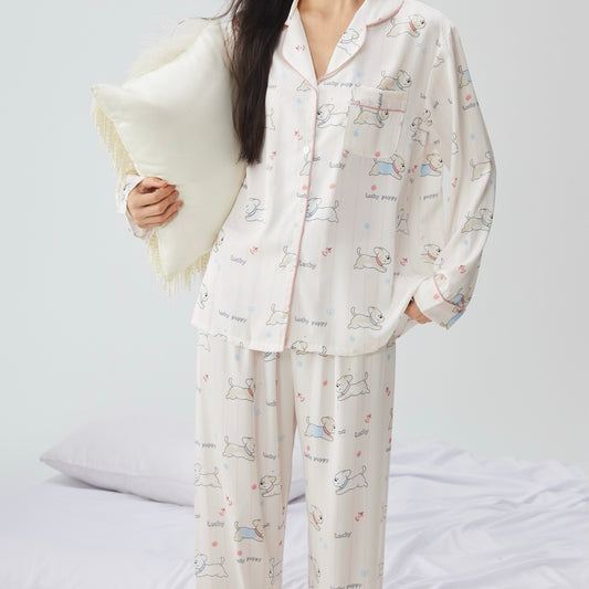 Apple Puppy Pajama Set
