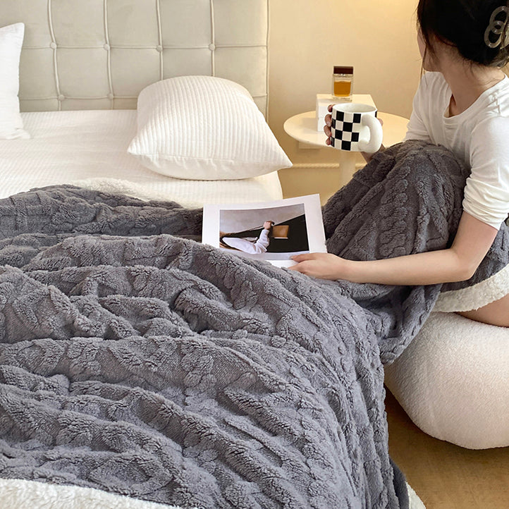 Warm Blanket Imitation Wool Thicken Flannel Blankets