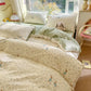 Bunny Florals Bedding Set - Queen / Flat Bed Sheet