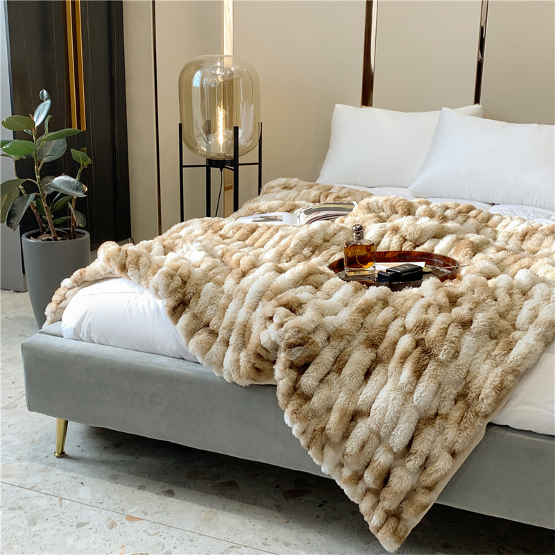 Faux Rabbit Fur Winter Blanket