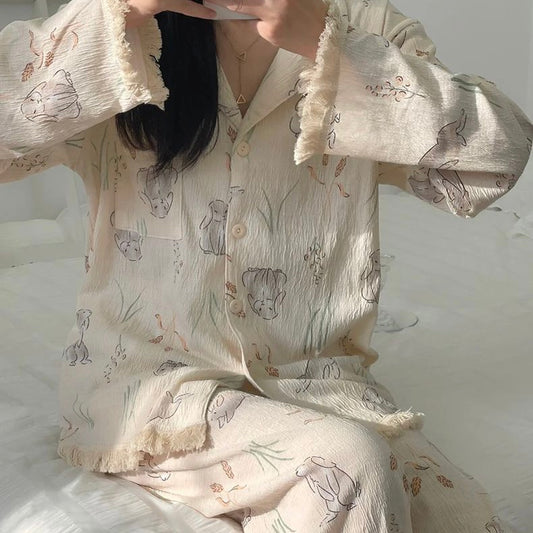 Rabbit Cotton Yarn Pajama Set