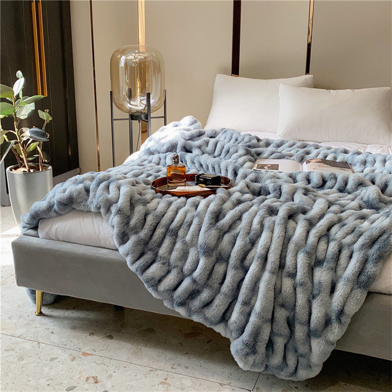 Faux Rabbit Fur Winter Blanket