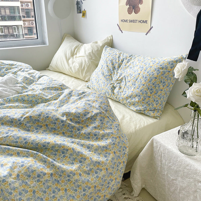 Korean Retro Floral Bedding Set