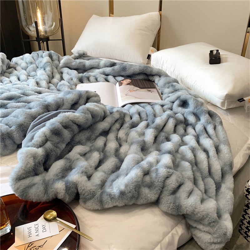 Faux Rabbit Fur Winter Blanket