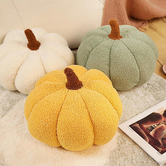 Lamb Fleece Pumpkin Throw Pillows
