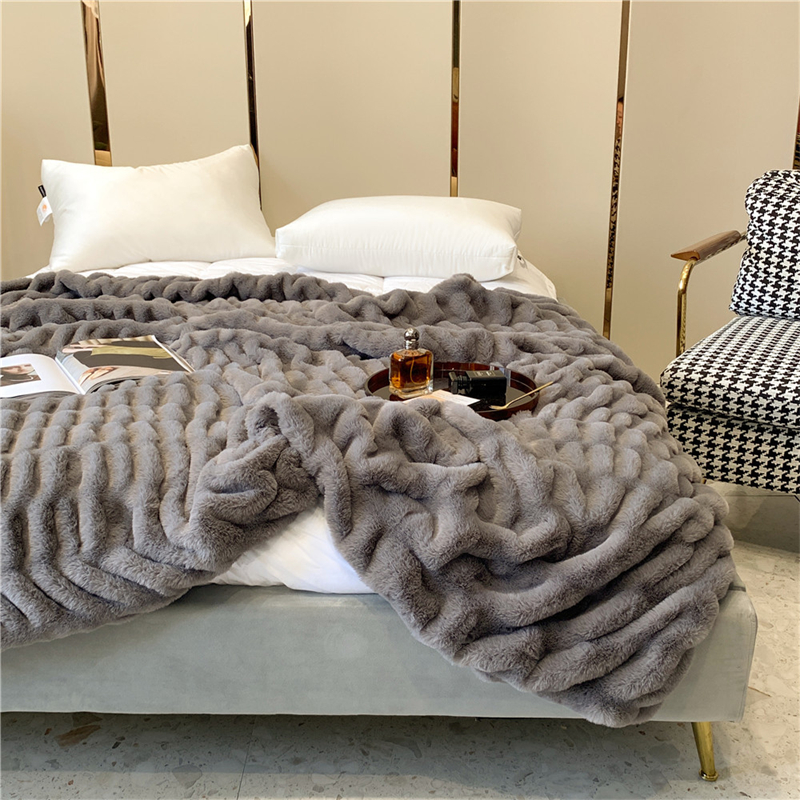 Faux Rabbit Fur Winter Blanket